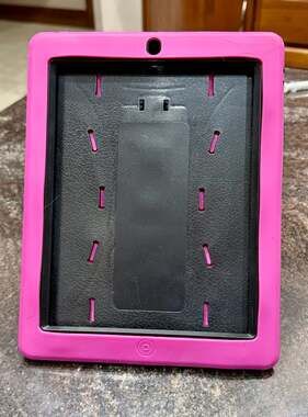 Rugged Pink Tablet Protective Case with Integrated Kickstand